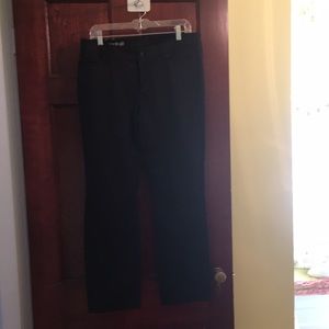 Black leopard print cotton jean-style pant